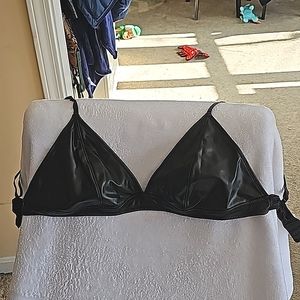 Faux leather bralette
